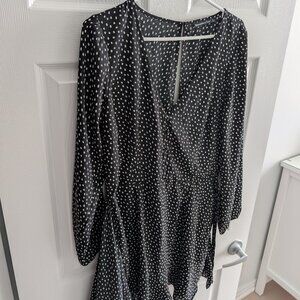 Abercrombie Long-Sleeve V-Neckline Faux Wrap Mini Dress - Size L